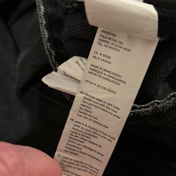 Refuge Jeans Womens Size 26 (3) Black Raw Hem High Waist Super Wide Leg Preloved - Picture 6 of 6